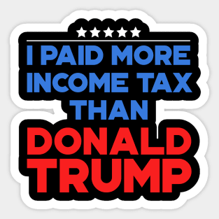 Funny I Paid More Tax Than Donald Trump Typography Sticker